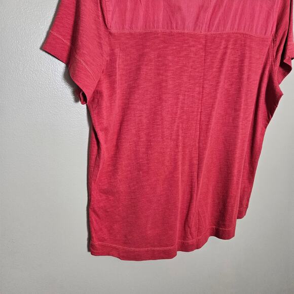 Lauren by Ralph Lauren Short Sleeve Split Neck Top Sz Large - Picture 9 of 11